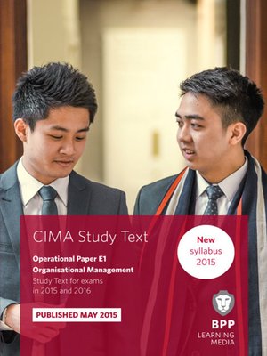 cover image of CIMA - E1 - Organisational Management